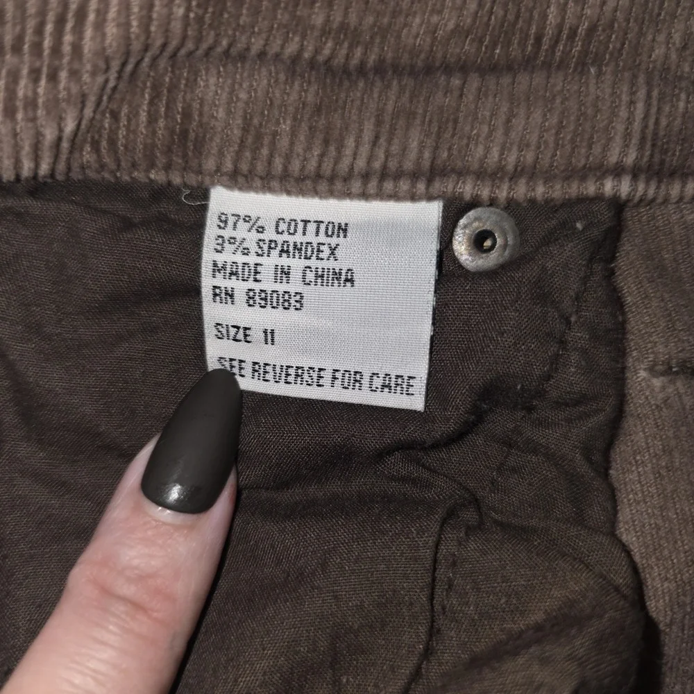 Vtg LEI Women Y2k Brown Flared Leg Corduroy Pants‎ Size 11 Mid Rise